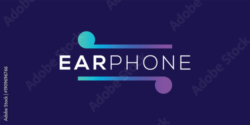 Modern Earphone Logo Design for Music and Audio Technology Branding