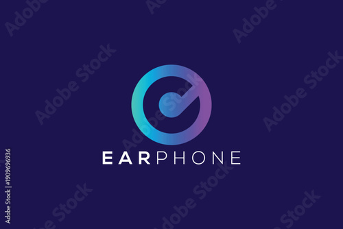 Modern Earphone Logo Design for Music and Audio Technology Branding