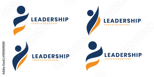 Leadership logo design, people logo concept icon