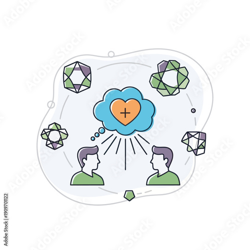 Two men communicating shared positive ideas and valuable insights.