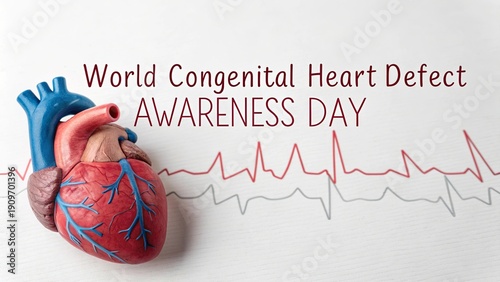 World Congenital Heart Defect Awareness Day medical poster.