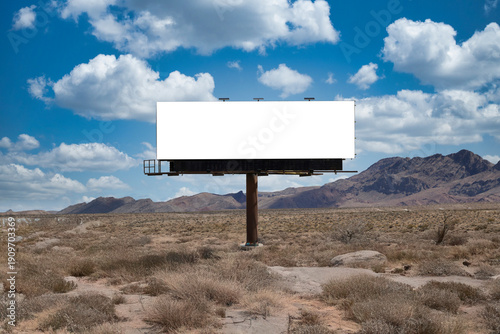 Blank billboard in Nevada desert