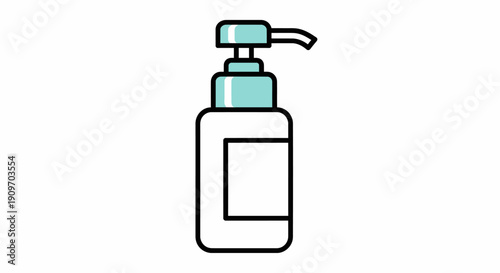 A simple line drawing of hand sanitizer.