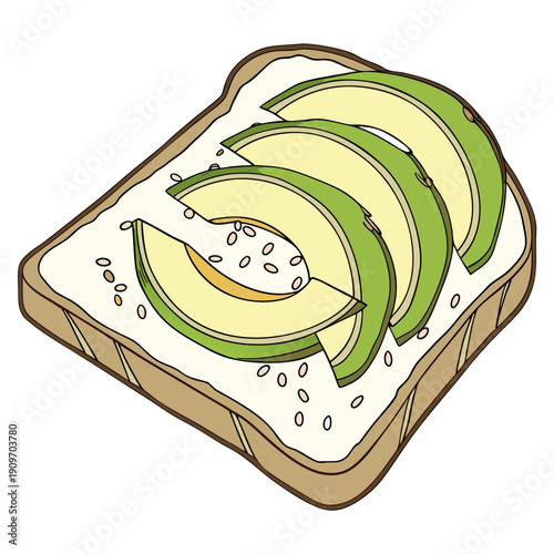 avocado toast isolated transparent