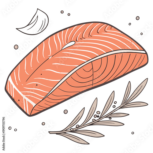 salmon fillet fresh transparent background