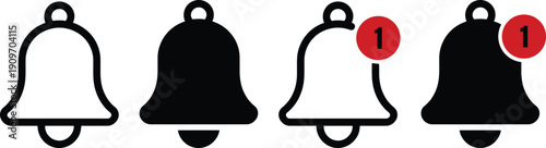 Four bells with two of them having red exclamation marks inside them