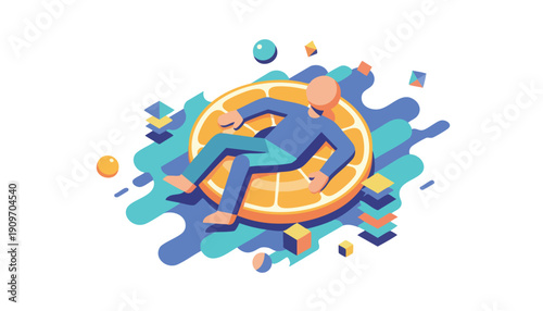 Simplifying the Complex: Digital Flow State and Seamless Work-Life Balance Illustration