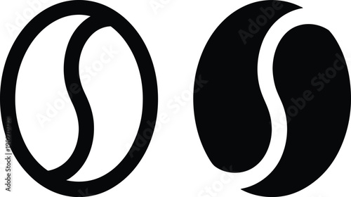 Two black shapes resembling the moon in different phases side by side