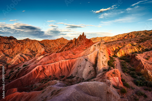 Bild auf Leinwand Fairy Tale Canyon or Skazka Canyon landscape with sandstone rock formation and h
