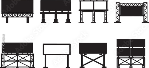 Set of black wooden office chairs isolated on a white background