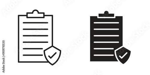 Insurance policy icon concept template. linear or solid icon collection