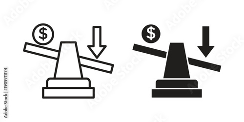 Leverage icon concept template. linear or solid icon collection