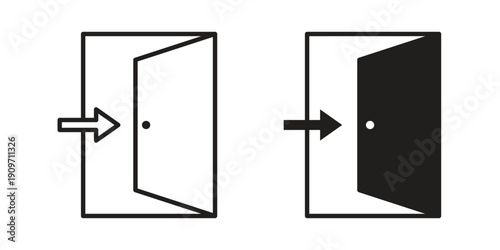 Logout icon concept template. linear or solid icon collection