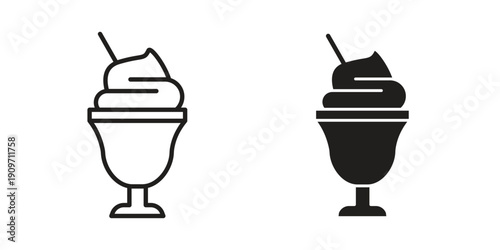 Milkshake icon concept template. linear or solid icon collection
