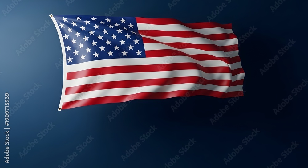 Fototapeta premium Memorial day tribute american flag waving in patriotic honor