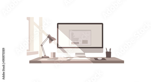 Minimalist Digital Workspace Setup for Focused Corporate Productivity and Web Development