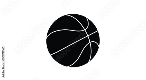 Minimalist black basketball silhouette icon symbol