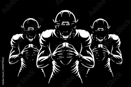 American Football Silhouette Vector Set – Player, Helmet, Ball & Cleats SVG Bundle