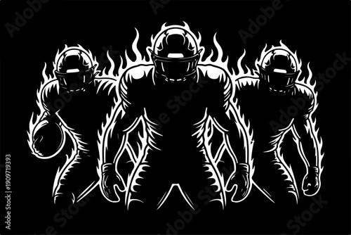 American Football Silhouette Vector Set – Player, Helmet, Ball & Cleats SVG Bundle