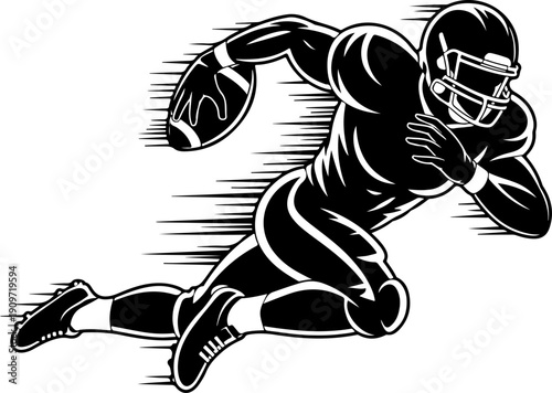 American Football Silhouette Vector Set – Player, Helmet, Ball & Cleats SVG Bundle