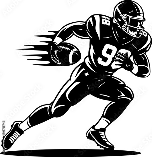 American Football Silhouette Vector Set – Player, Helmet, Ball & Cleats SVG Bundle