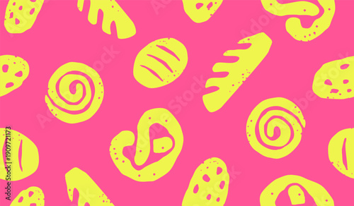 Cute bakery pattern background vector design