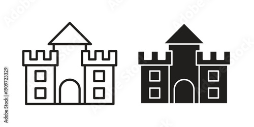 Palace icon concept template. linear or solid icon collection