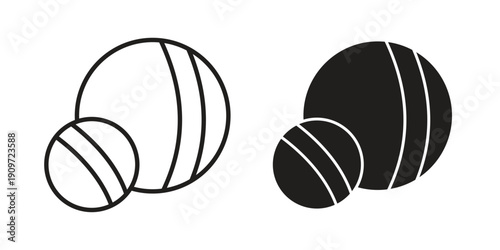 Petanque icon concept template. linear or solid icon collection
