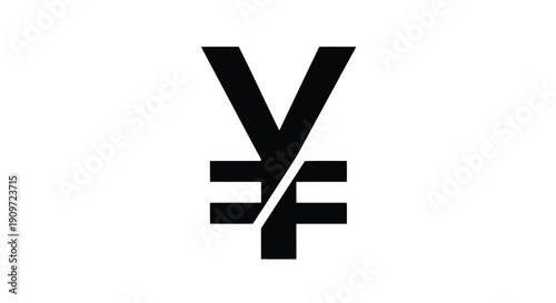 Minimalist black Yen symbol logo icon