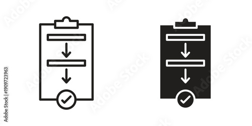 Procedure icon concept template. linear or solid icon collection