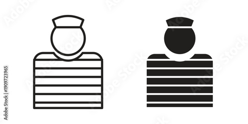 Prisoner icon concept template. linear or solid icon collection