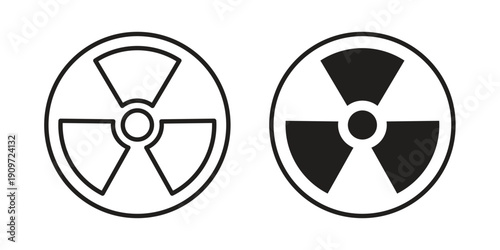 Radioactive icon concept template. linear or solid icon collection