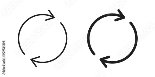 Recurring icon concept template. linear or solid icon collection