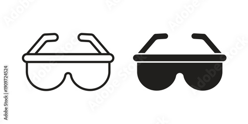 Safety glasses icon concept template. linear or solid icon collection
