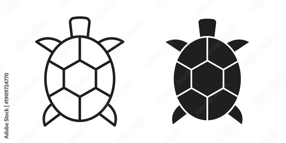 Obraz premium Sea turtle icon concept template. linear or solid icon collection