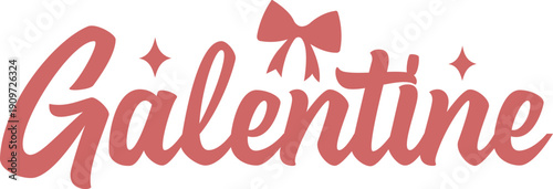 Galentine valentine typography text on plain white transparent isolated background for card, shirt, hoodie, sweatshirt, apparel, tag, mug, icon, poster or badge