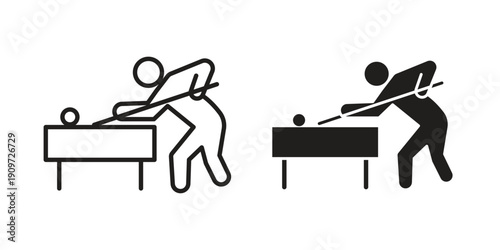 Snooker icon concept template. linear or solid icon collection