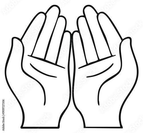 Open hands held upwards in a gesture of prayer or supplication