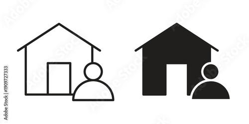 Tenant icon concept template. linear or solid icon collection