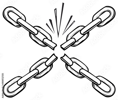 Broken Chains Representing Freedom and Release