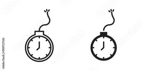 Time bomb icon concept template. linear or solid icon collection