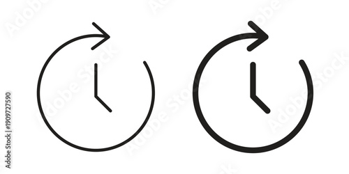 Bild auf Leinwand Timelapse icon concept template. linear or solid icon collection