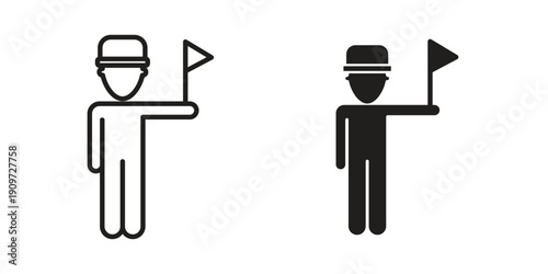 Tour guide icon concept template. linear or solid icon collection