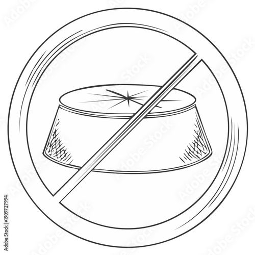 Illustration of a forbidden logging symbol, stop tree felling, no wood cutting icon for environmental protection