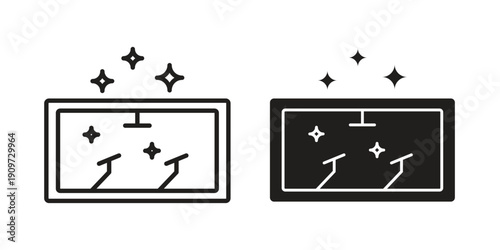 Windscreen icon concept template. linear or solid icon collection