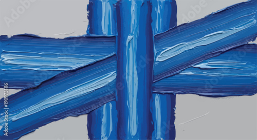 Vector blue acrylic paint brush strokes texture background, thick glossy paint smears, abstract artistic banner