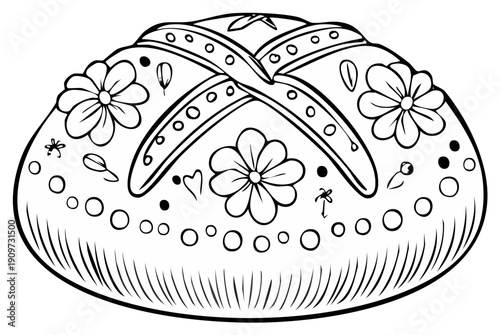 Dia de los Muertos Bread Illustration