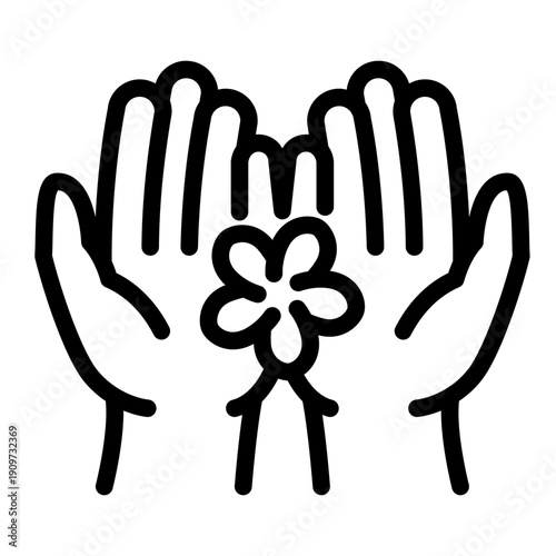 Hand with Flower Icon