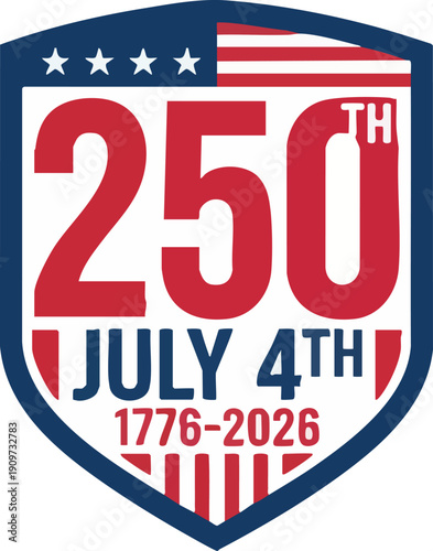 American Semiquincentennial 250th anniversary shield badge logo