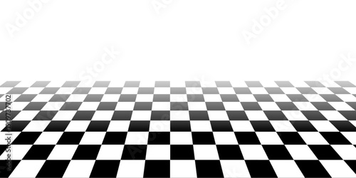 Black and white chess pattern. Checkerboard seamless vector illustration. Abstract checkered checkerboard for game. Grid geometric square shape. Race flag. Retro mosaic floor.